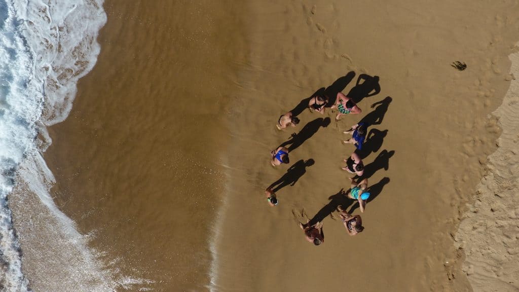 Swimmers on the beach